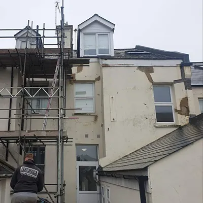 scaffolding on three storey house